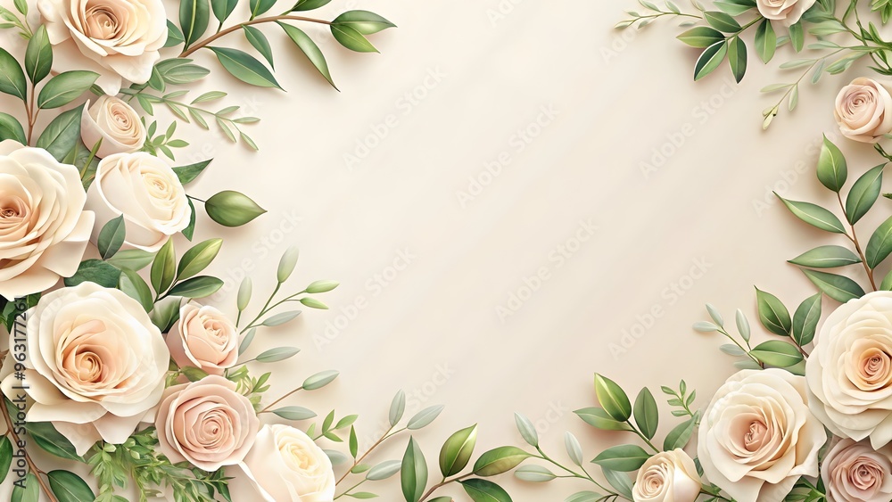 neutral beige floral background perfect for invitations and cards neutral beige floral background perfect for invitations and cards