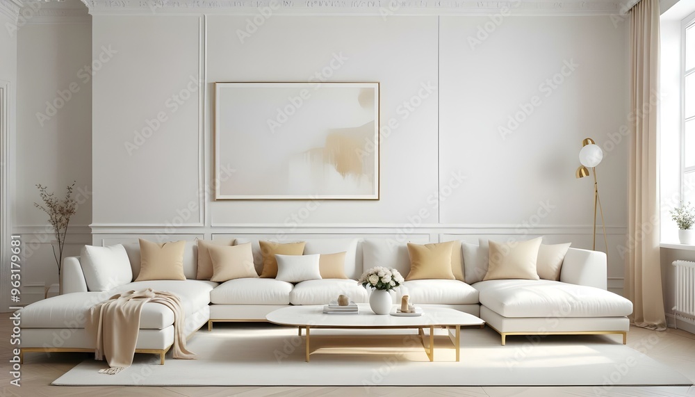 Fototapeta premium Photo interior modern design room 3d illustration