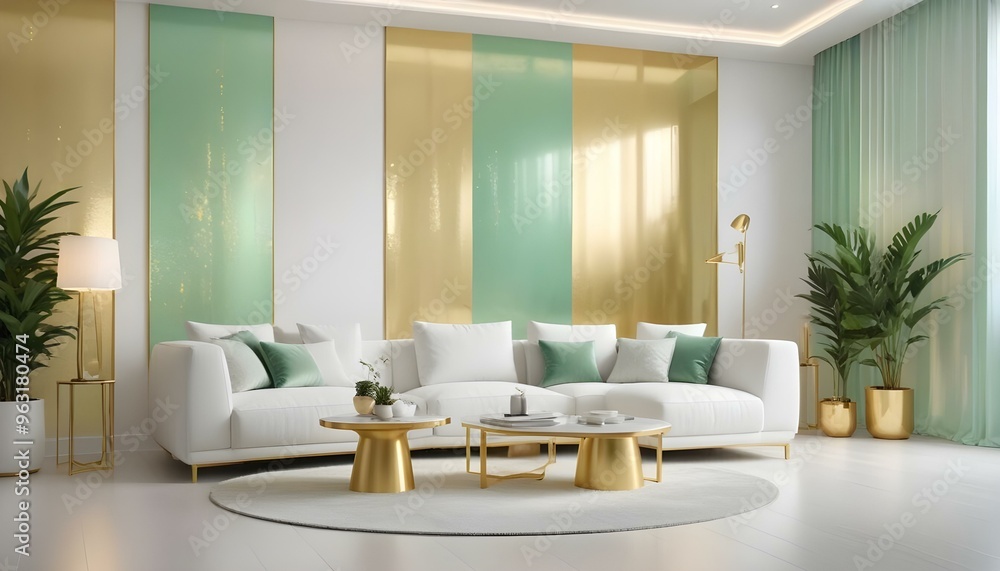 Photo interior modern design room 3d illustration Photo interior modern design room 3d illustration