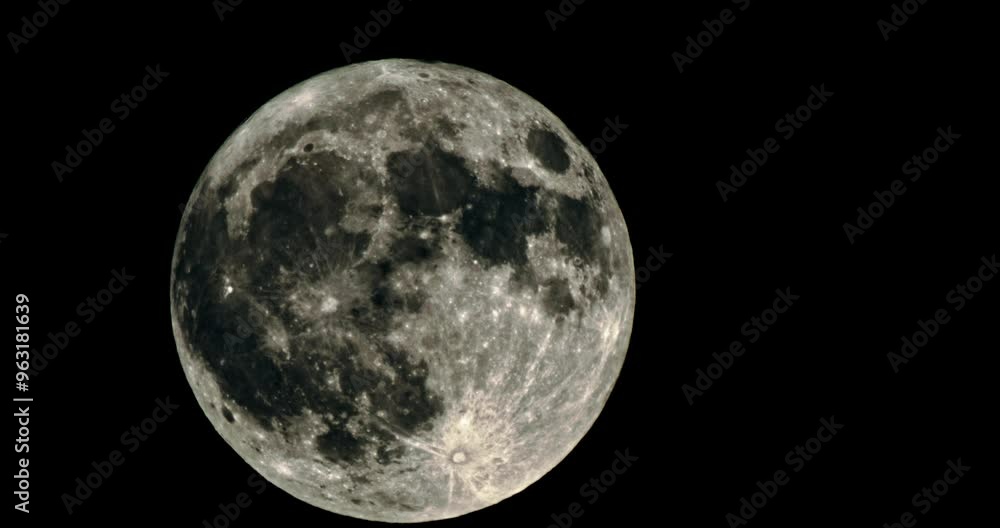 Background video close-up of the full moon moving in the night sky. Astronomy craters on the moon in moonlight. High quality 4k footage Background video close-up of the full moon moving in the night sky. Astronomy craters on the moon in moonlight. High quality 4k footage