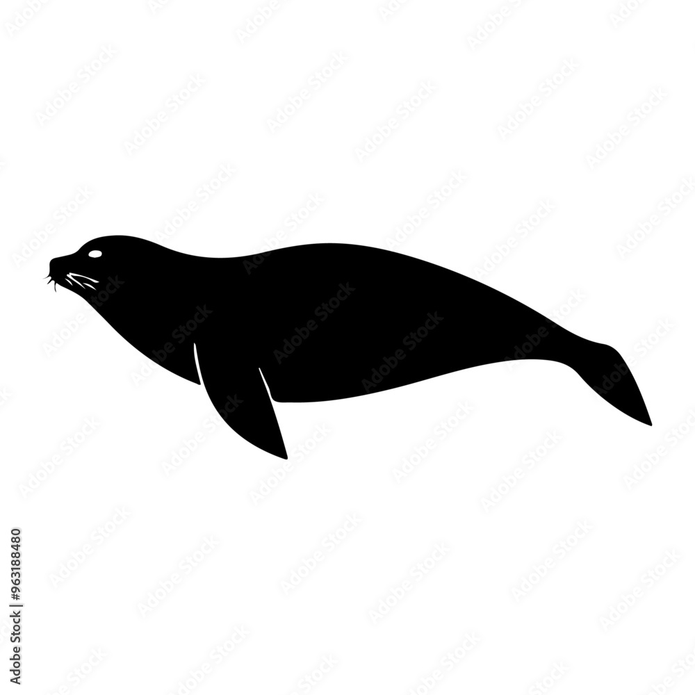 Fototapeta premium seal vector silhouette isolated white background