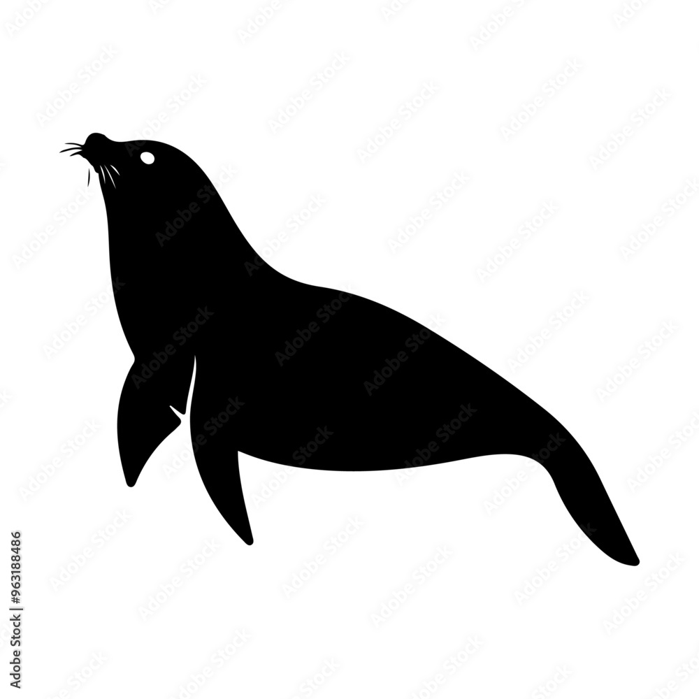 seal vector silhouette isolated white background seal vector silhouette isolated white background