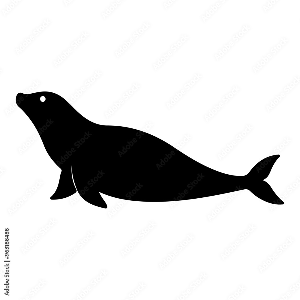 Fototapeta premium seal vector silhouette isolated white background