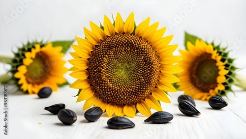 sunflower on a white background 