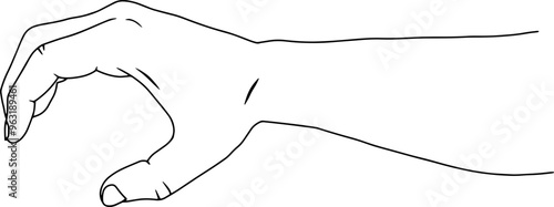 Hand Outline Illustration, Hand Holding Something, Hand Picking Up Something