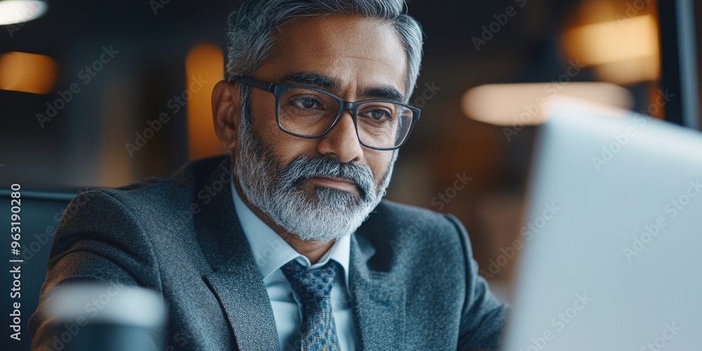 Businessman Working on Computer Businessman Working on Computer