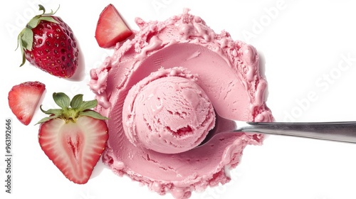 Enjoy a Delicious Strawberry Ice Cream served with Fresh Berries for a perfect treat