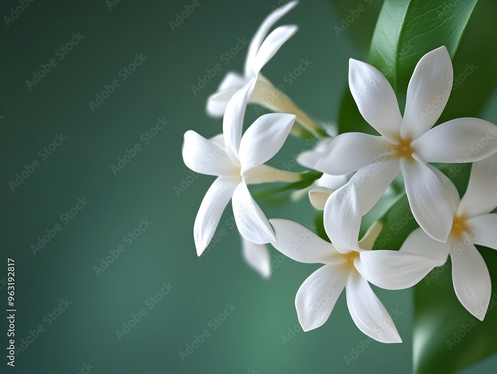 Fototapeta premium Delicate white flowers blooming in a serene botanical garden setting
