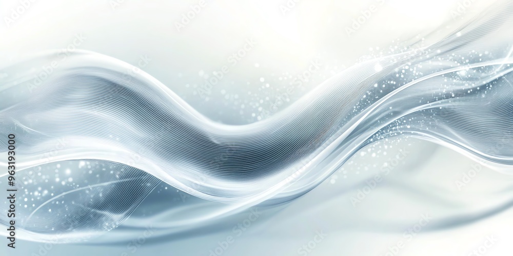 Abstract silver wave with sparkling bokeh. Abstract silver wave with sparkling bokeh.