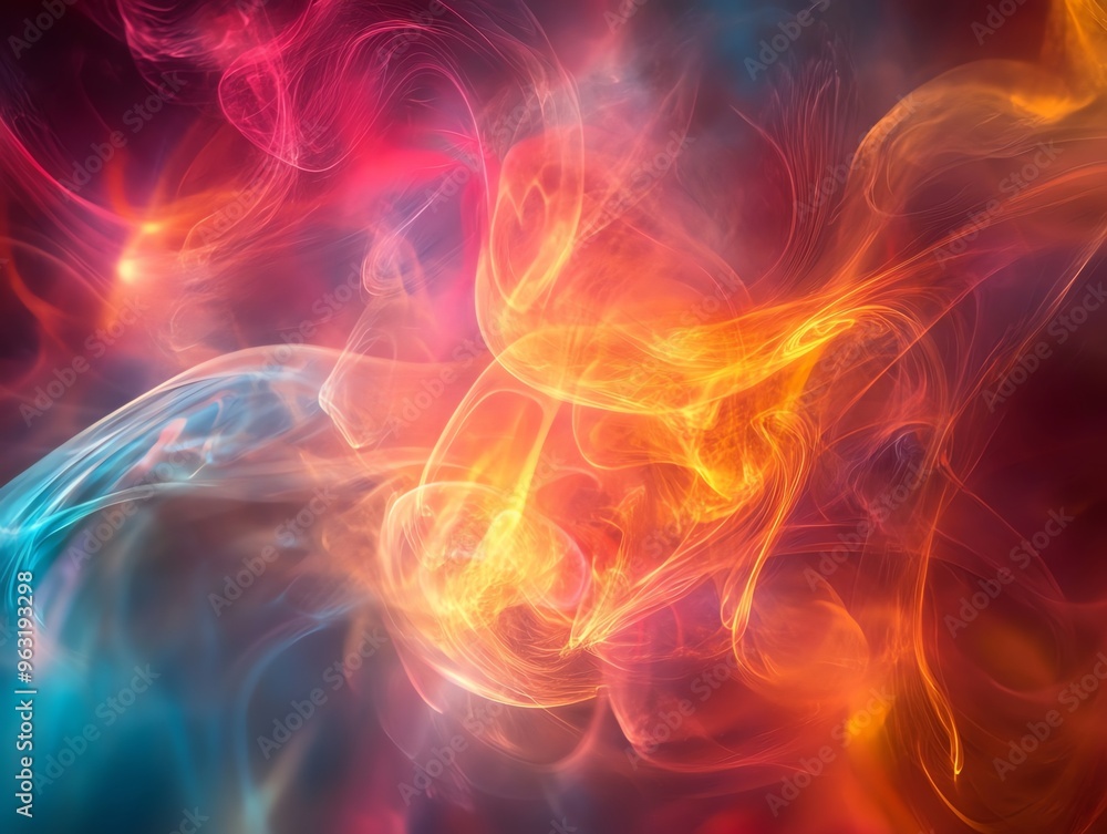 Abstract smoke background with red, orange, and blue colors. Abstract smoke background with red, orange, and blue colors.