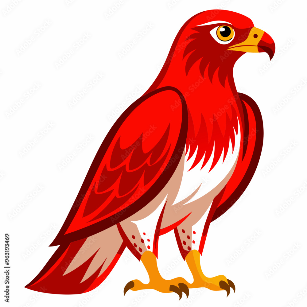 Obraz premium Red tailed hawk artwork victor illustration
