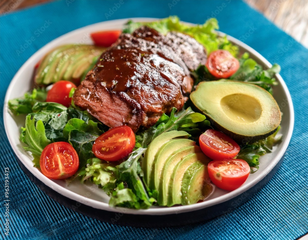Healthy food, meat and vegetables, generative ai Healthy food, meat and vegetables, generative ai