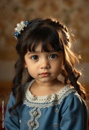 A very cute looking little girl portra photo