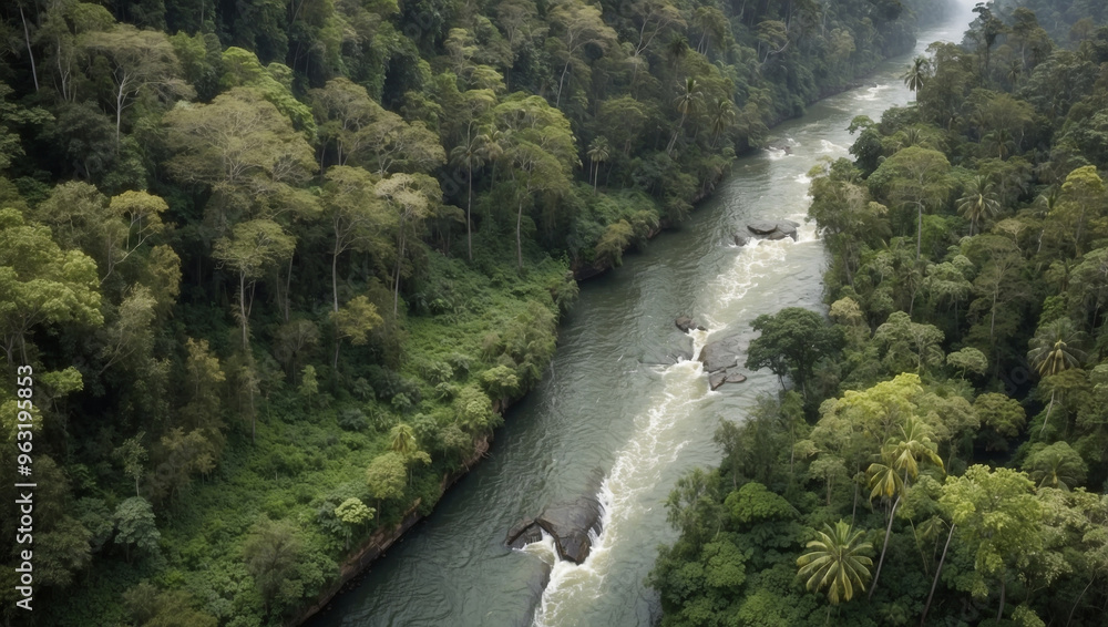 River in a Rainforest Captured by Drone River in a Rainforest Captured by Drone