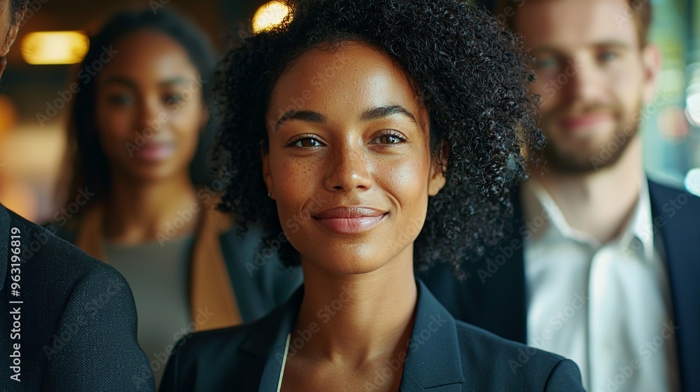 Businesswoman leading a diverse team in a corporate environment Businesswoman leading a diverse team in a corporate environment