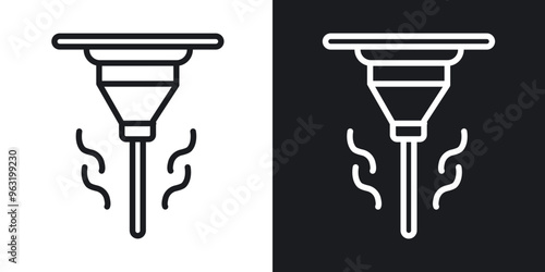 Laser machine line icons in black and white