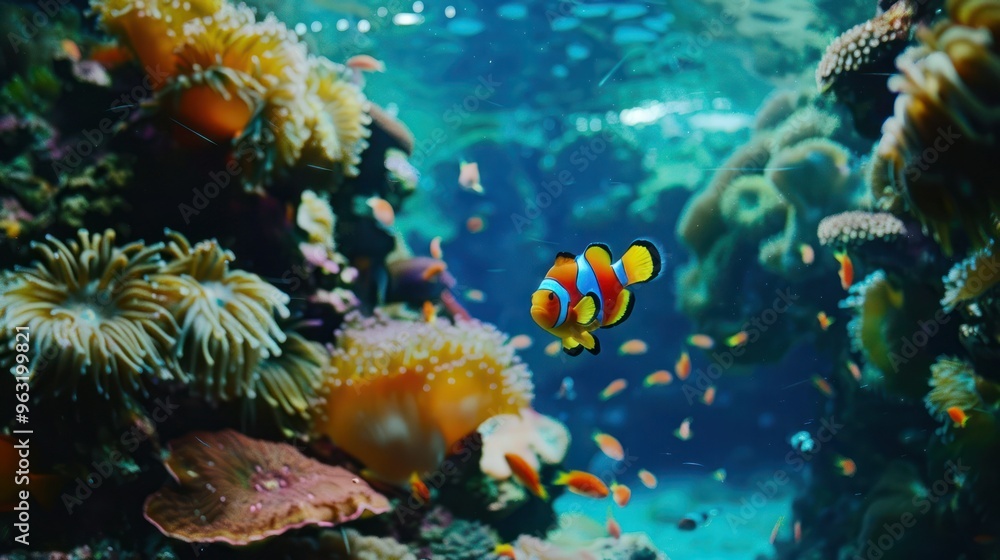 Underwater scene with colorful reef fish in crystal blue ocean environment. Concept Underwater Photography, Colorful Reef Fish, Crystal Blue Ocean, Marine Life, Underwater Scene Underwater scene with colorful reef fish in crystal blue ocean environment. Concept Underwater Photography, Colorful Reef Fish, Crystal Blue Ocean, Marine Life, Underwater Scene
