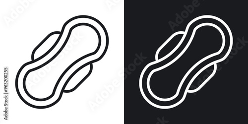 Sanitary pad line icons in black and white