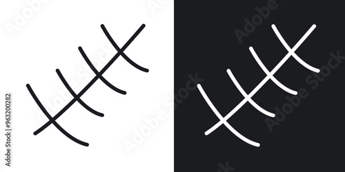 Scar line icons in black and white