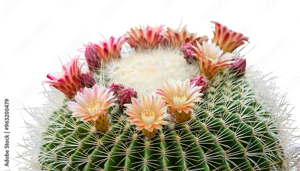 Full Depth of Field in Clipping Path for Flowering Cactus Gardens- - Blooming cacti isolated Full Depth of Field in Clipping Path for Flowering Cactus Gardens- - Blooming cacti isolated