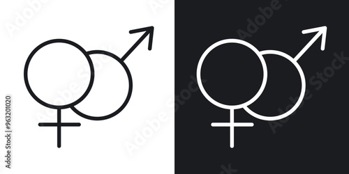 Unisex line icons in black and white