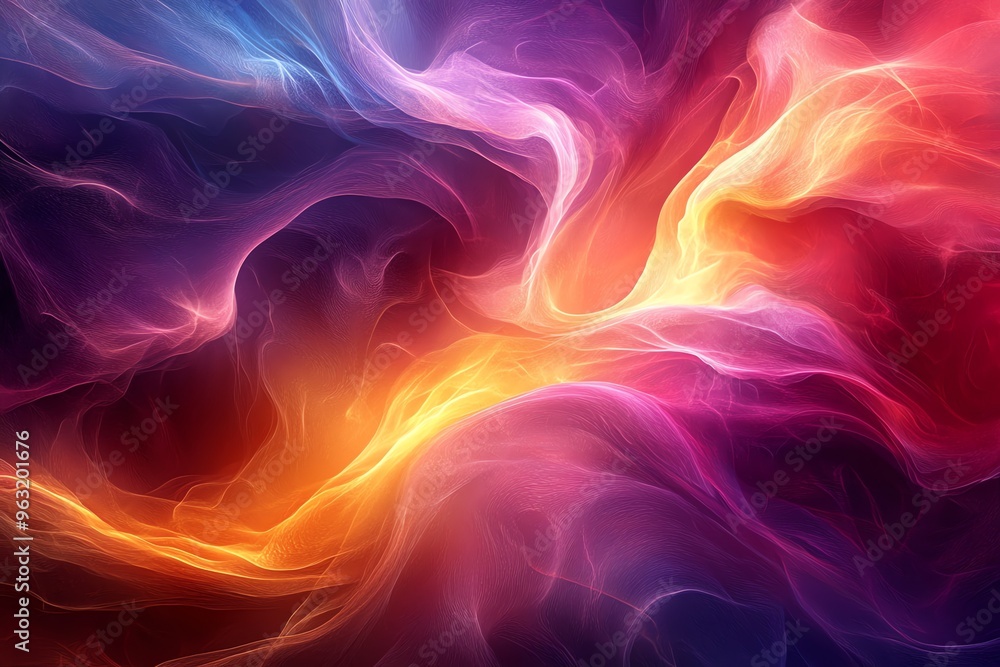 Abstract Swirling Light in Purple and Orange Hues. Abstract Swirling Light in Purple and Orange Hues.