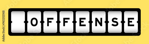 Black color in word offense on slot banner with yellow color background