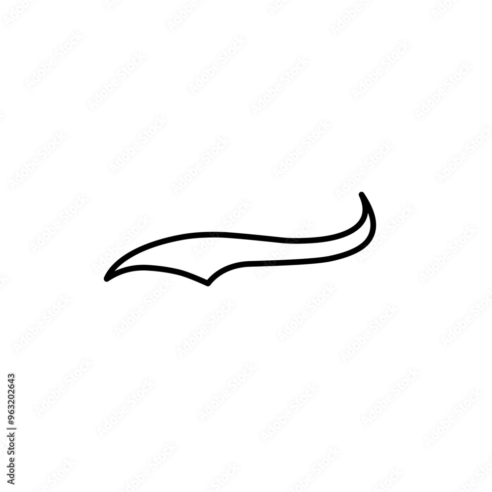 Fototapeta premium outline Swoosh tail text for baseball