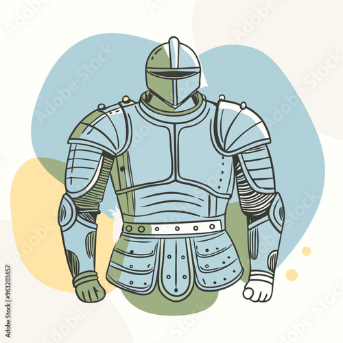 warrior armor vector illustration