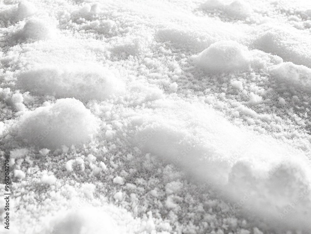 A snow covered ground with a few snowballs scattered around A snow covered ground with a few snowballs scattered around