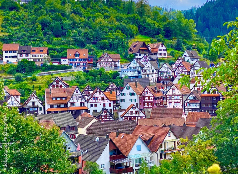 Colorful traditional German houses in Schiltach in the Black Forest Colorful traditional German houses in Schiltach in the Black Forest