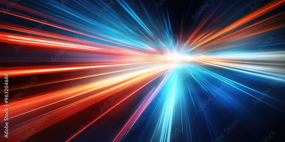 A bright blue and red light streaking across the sky. The light is so bright that it almost seems to be a comet A bright blue and red light streaking across the sky. The light is so bright that it almost seems to be a comet