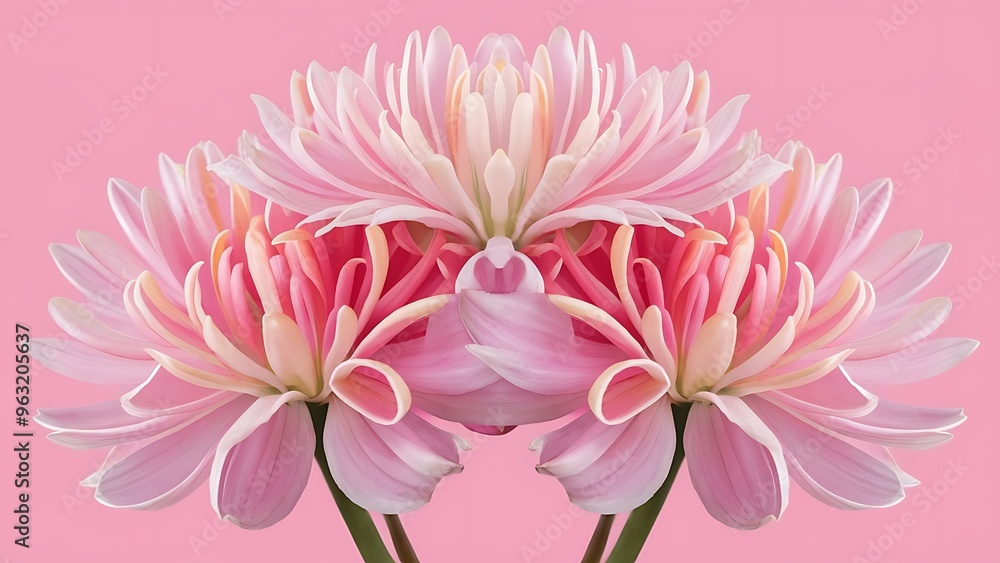 Top view of beautiful tender blooming eustoma flowers isolated on pink background Top view of beautiful tender blooming eustoma flowers isolated on pink background