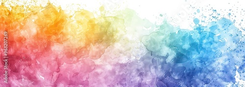 abstract watercolored banner with rainbow pastel colors