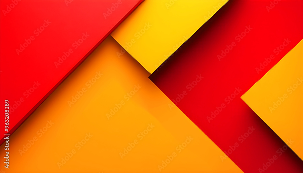 Abstract geometric background with overlapping red and yellow shapes. Abstract geometric background with overlapping red and yellow shapes.
