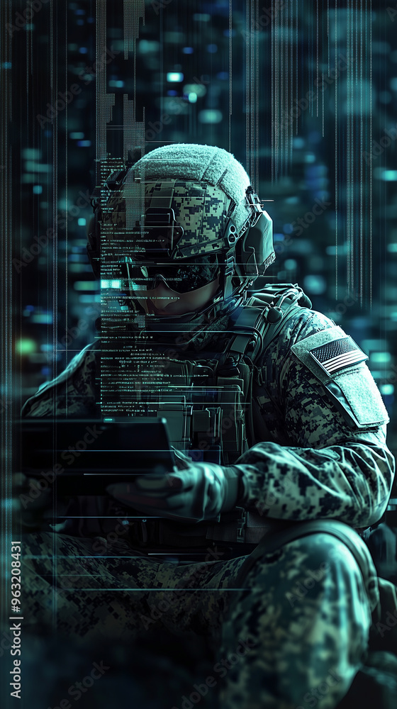 Cyber warfare technology graphic illustration Cyber warfare technology graphic illustration