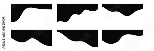 Website border, web page divider shapes. Geometric and organic separator headers for graphic design template - app, banner, page, poster, menu. Vector illustration on white background in eps 10.