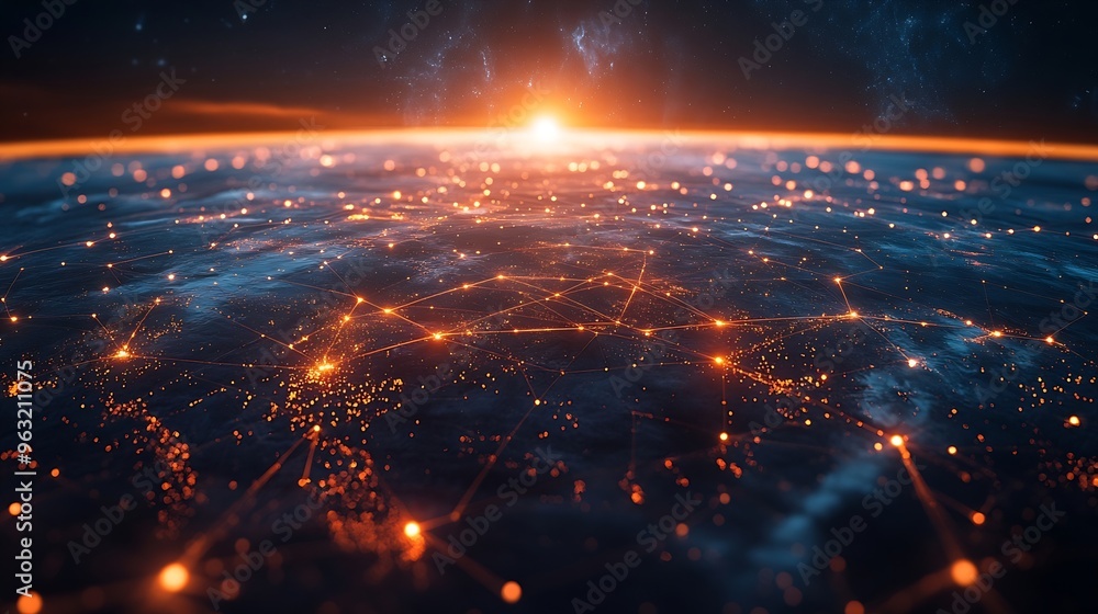 Global business network digital technology data exchange concept Business Intelligence and cloud computing digital marketing data processing and blockchain technology management : Generative AI Global business network digital technology data exchange concept Business Intelligence and cloud computing digital marketing data processing and blockchain technology management : Generative AI