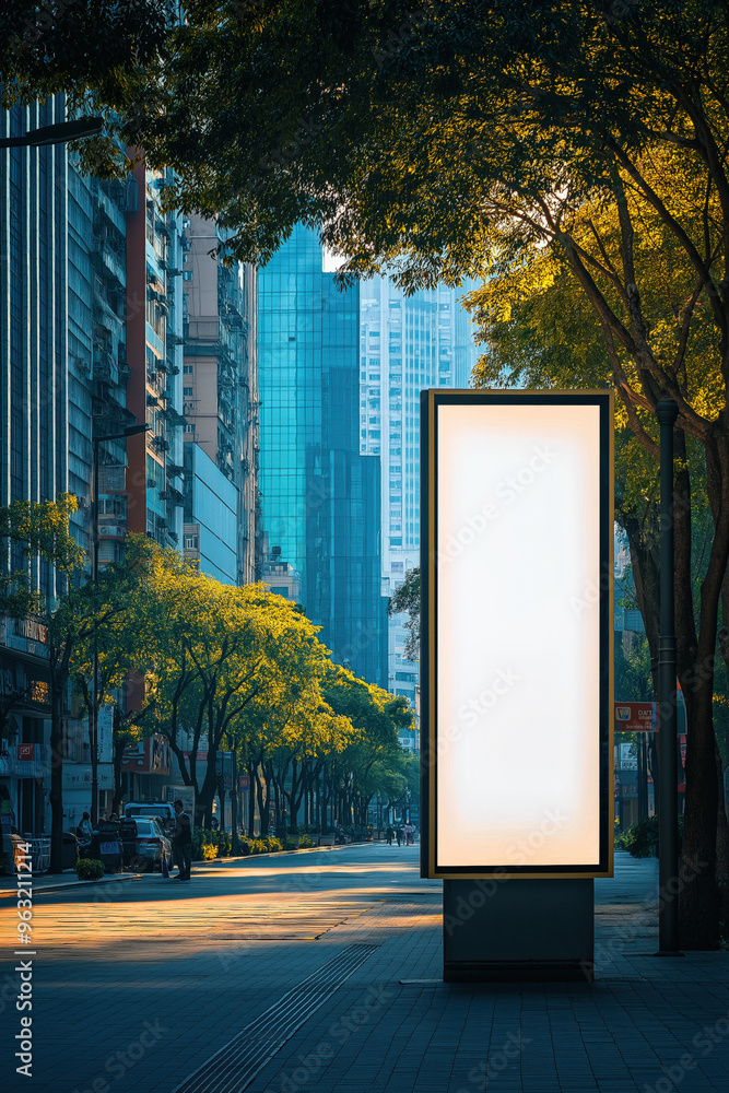 Public place digital signage with a blank screen smal horizontal billboard mockup outdoor. Advertising banner display Public place digital signage with a blank screen smal horizontal billboard mockup outdoor. Advertising banner display