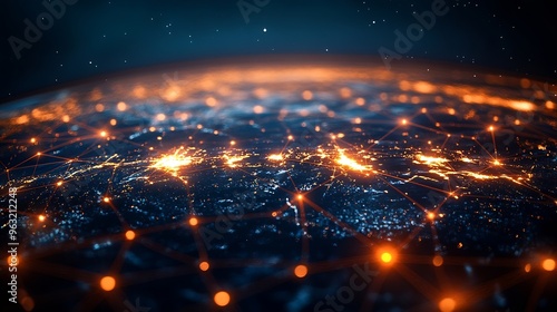 Communication technology with global internet network connected around the world Telecommunication and data transfer international connection links IoT finance business blockchain secu : Generative AI photo