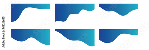 Collection of dividers shape templates. Modern separator header for website and app. Curve lines, abstract design element for top and bottom page web site .Vector Illustration in eps 10.