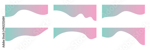 Collection of dividers shape templates. Modern separator header for website and app. Curve lines, abstract design element for top and bottom page web site .Vector Illustration in eps 10.