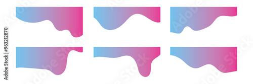 Collection of dividers shape templates. Modern separator header for website and app. Curve lines, abstract design element for top and bottom page web site .Vector Illustration in eps 10.