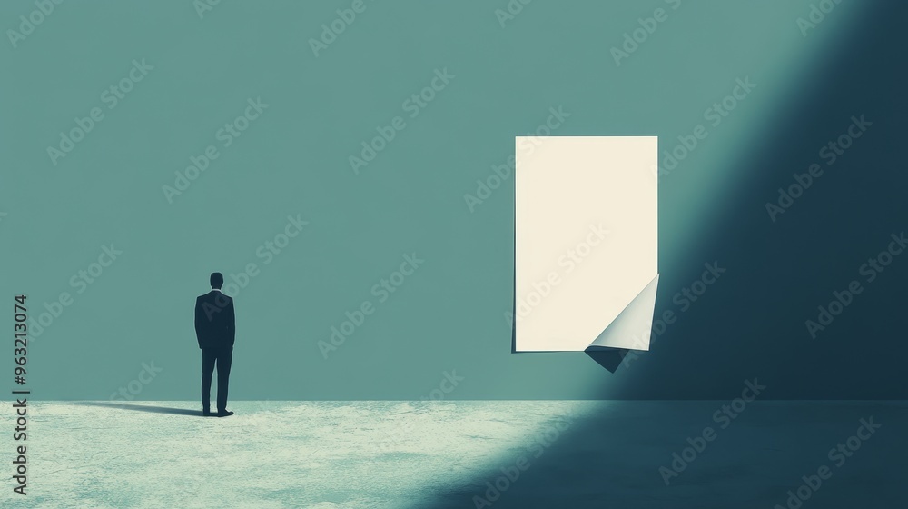 Obraz premium A person merges into the background as a crumpled job offer letter signals lost opportunities