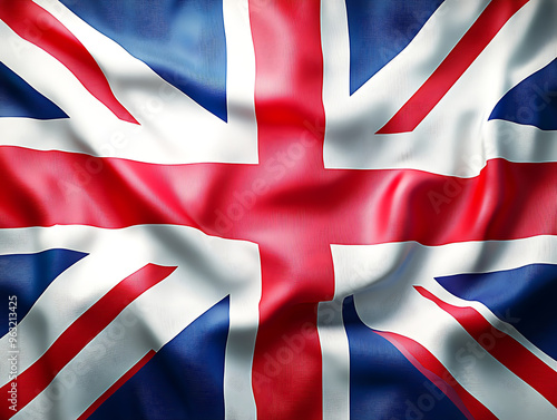 waving colorful national flag of United Kingdom (UK) photo