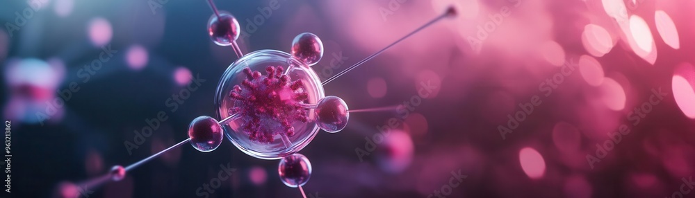 Atom core, central nucleus of atomic structure, 3D illustration Stock ...