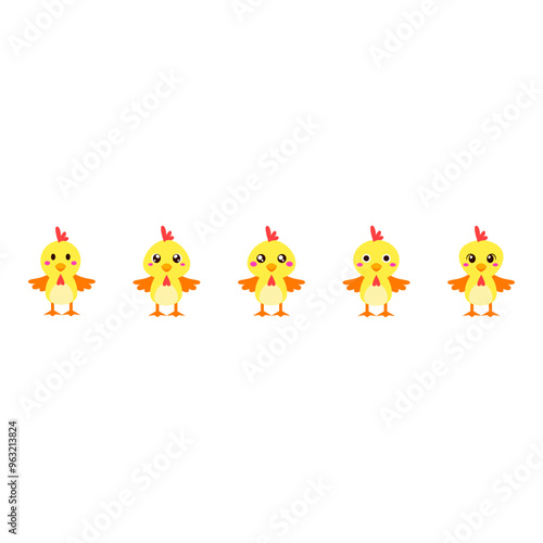 Animals cartoon. Chicken animals cartoon. Digital art illustration.
