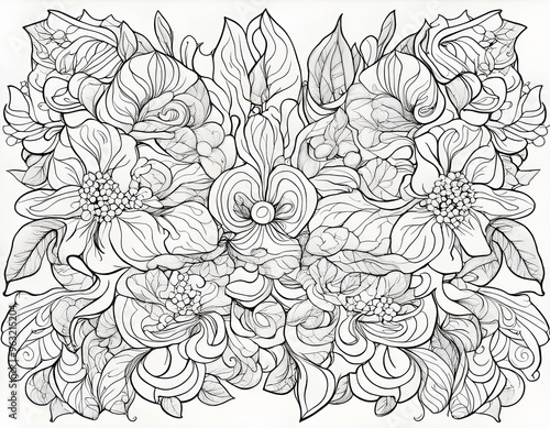 Wallpaper Mural Hand drawn black and white animal and plant pattern background Torontodigital.ca