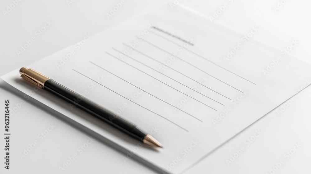 Minimalist representation of a job application form on a clean white background Minimalist representation of a job application form on a clean white background