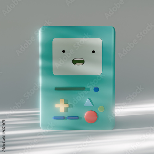 Bild auf Leinwand BMO from Adventure Time cartoon 3D Picture